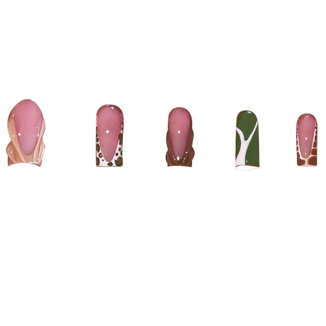 Artistic Press-On Nail Set with Unique Patterns Bowlift
