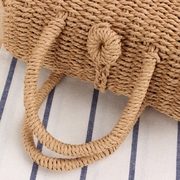 Braided shoulder bag with innovative closure Bowlift