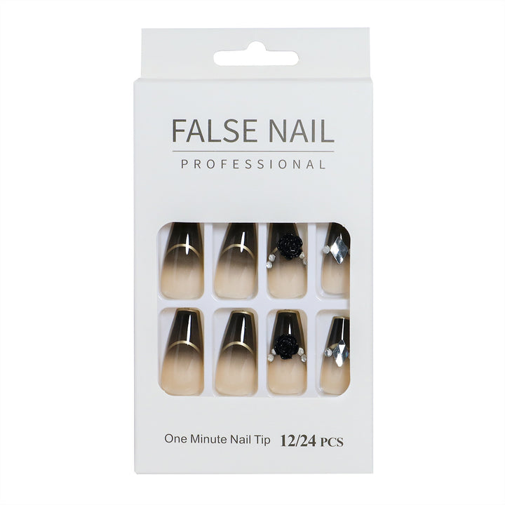 Decorative Press-On Nail Set with 3D Accents Bowlift