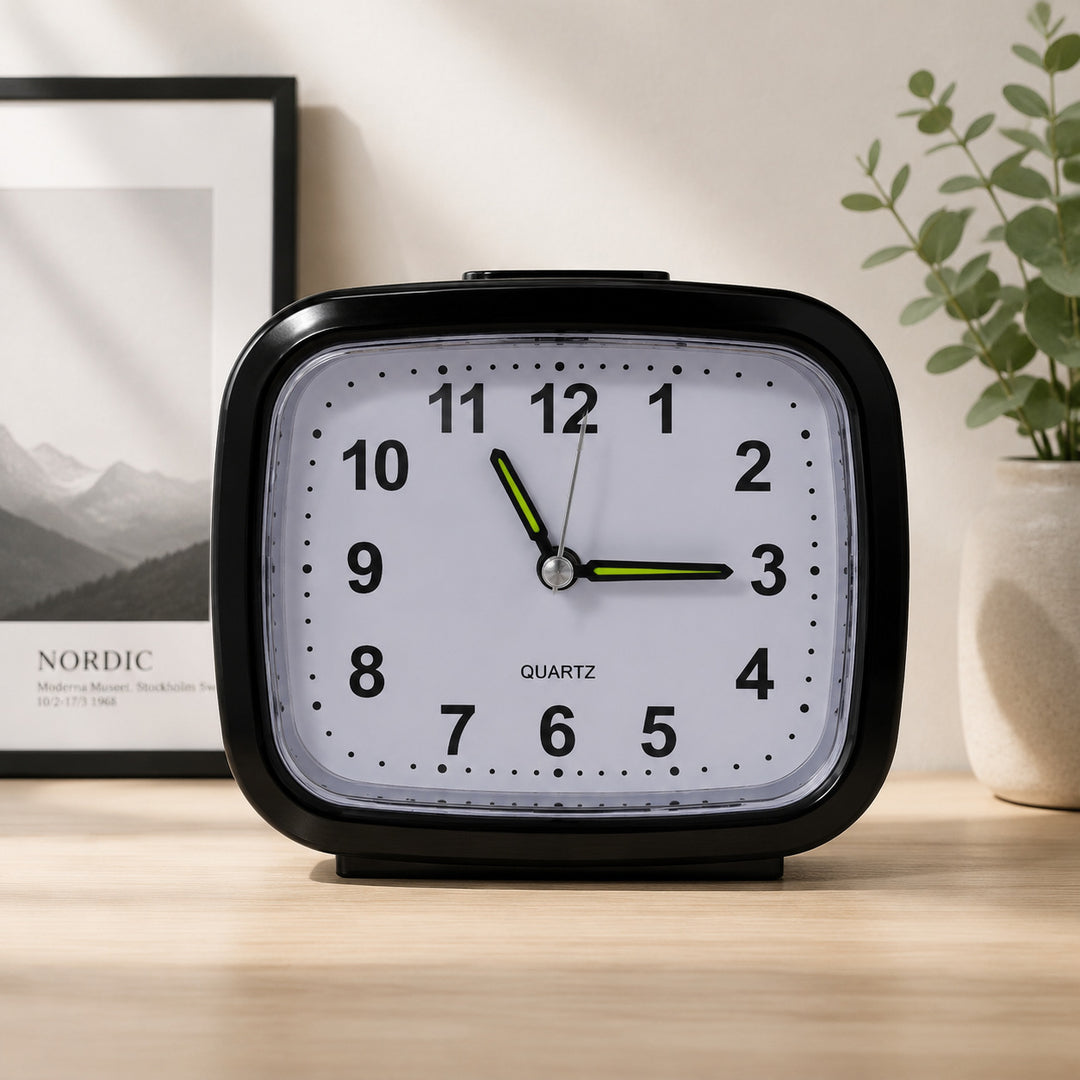 Quarz Alarm Clock with Large Dial Bowlift
