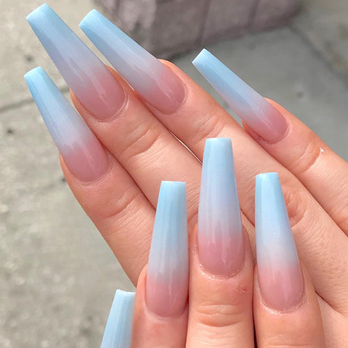 Artificial nails in modern ombre design Bowlift