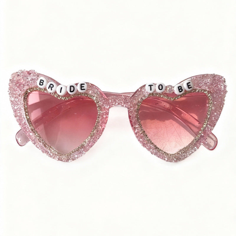 Rhinestone-Embellished Heart Sunglasses Bowlift