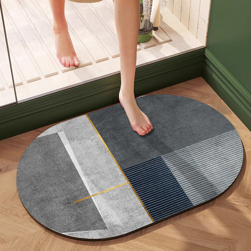 Textured Geometric Bath Mat Bowlift