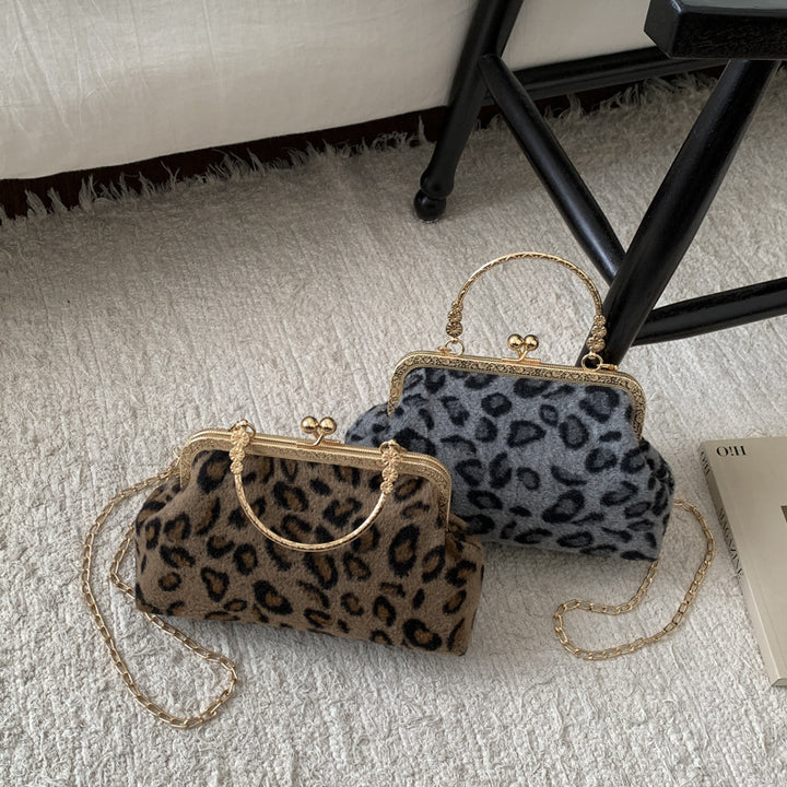 WoElegant Leopard Print Evening Handbag Bowlift