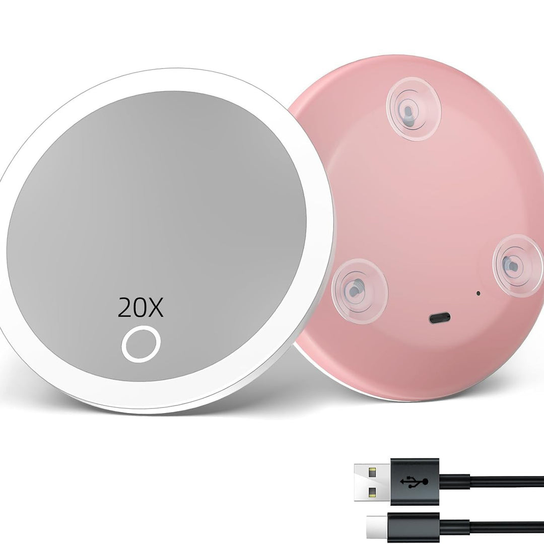 TenX LED Suction Magnifying Makeup Mirror with Touch Sensor USB Rechargeable Portable Bowlift