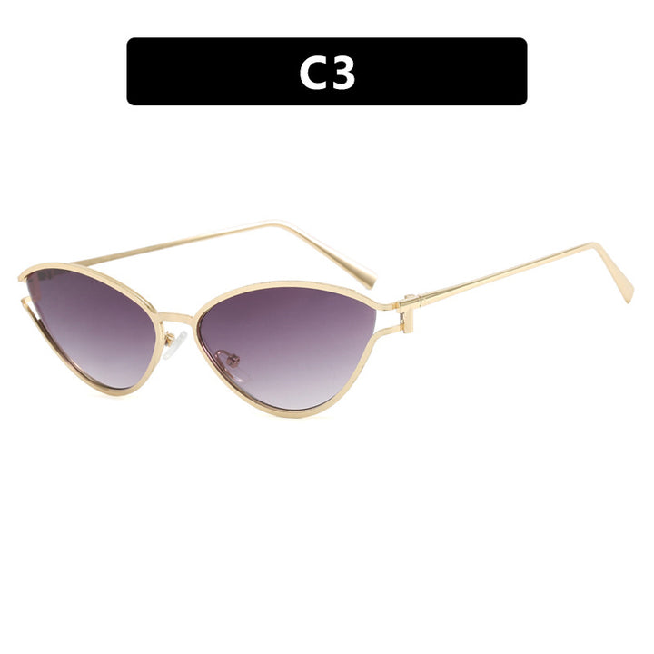 Women's Cat-Eye Sunglasses with Protective UV Filter and Elegant Metal Frame Bowlift