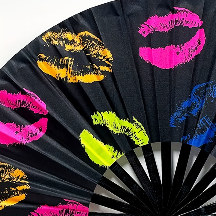 Ladies fan with colorful designs Bowlift