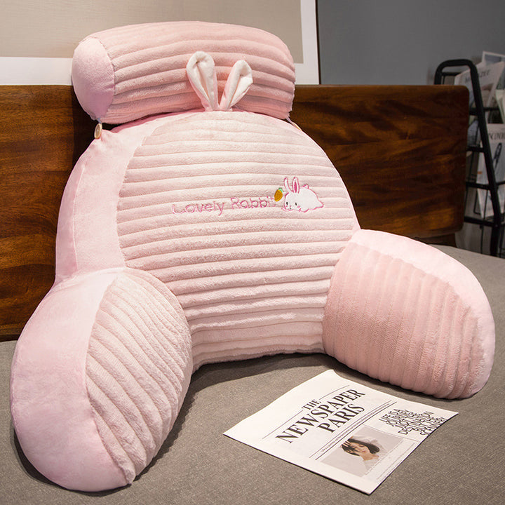 Plush back support pillow in toast design Bowlift