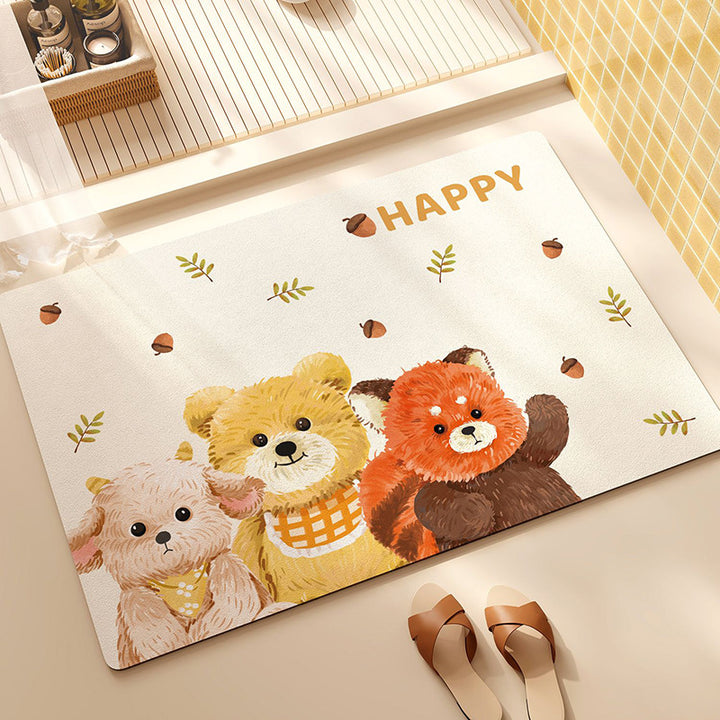Cute Animal-Themed Plush Floor Mat Bowlift