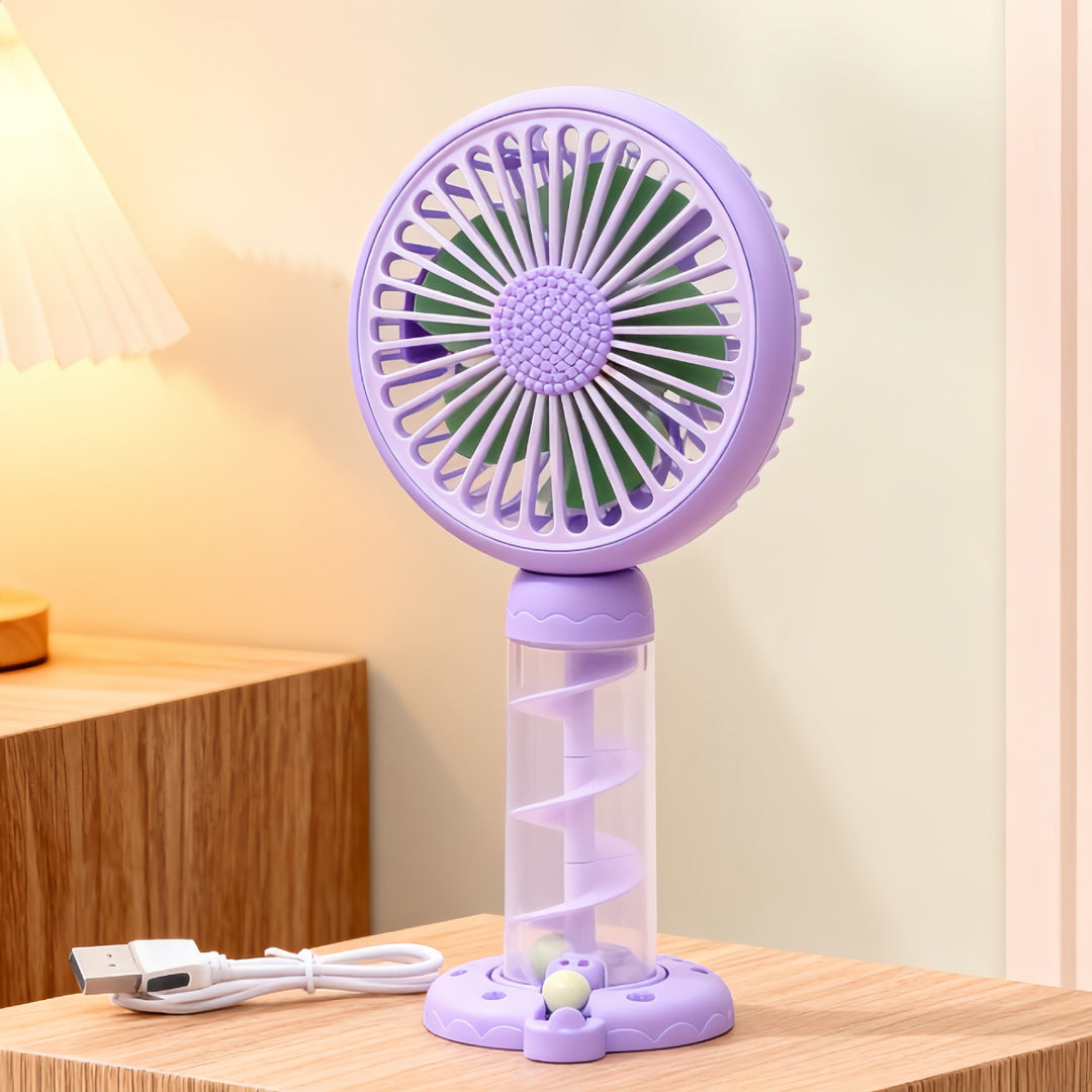 Women Portable Mini Fan with Spiral Structure and USB Connection Bowlift