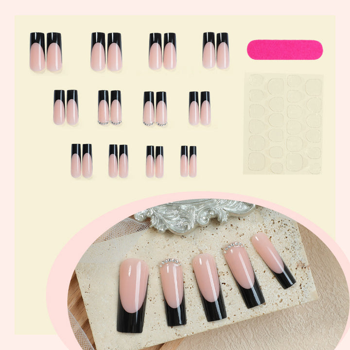 Creative nail art set with elegant black-pink design Bowlift