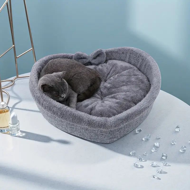 Heart-Shaped Cozy Dog Bed
