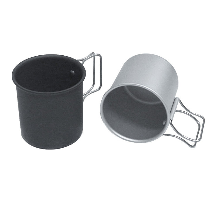 Lightweight titanium camping cup with foldable handle compact travel cup Bowlift