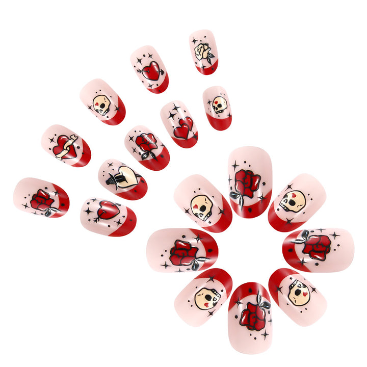 Halloween-Themed Artistic Press-On Nail Set Bowlift