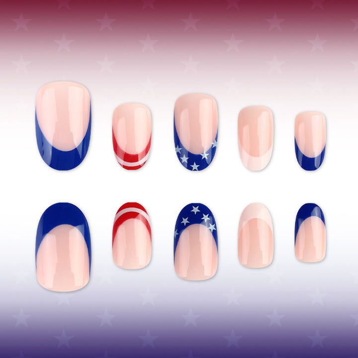 Patriotic Themed Gel Nail Art Bowlift 1787543075