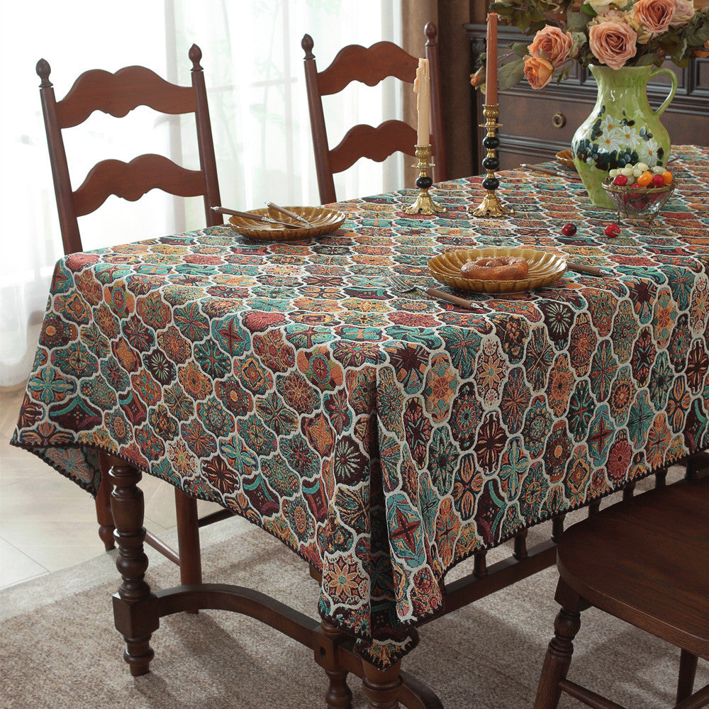 Decorative Floral Embroidered Tablecloth