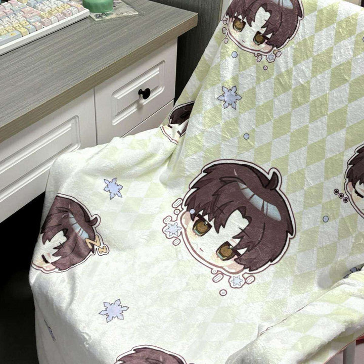 Cartoon Character Print Fleece Throw