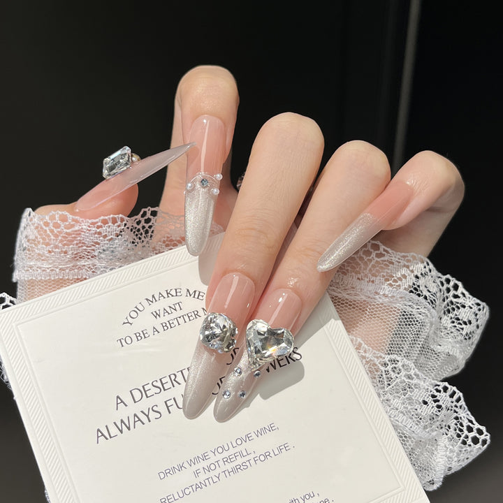 Luxury Crystal-Embellished Press-On Nail Set Bowlift