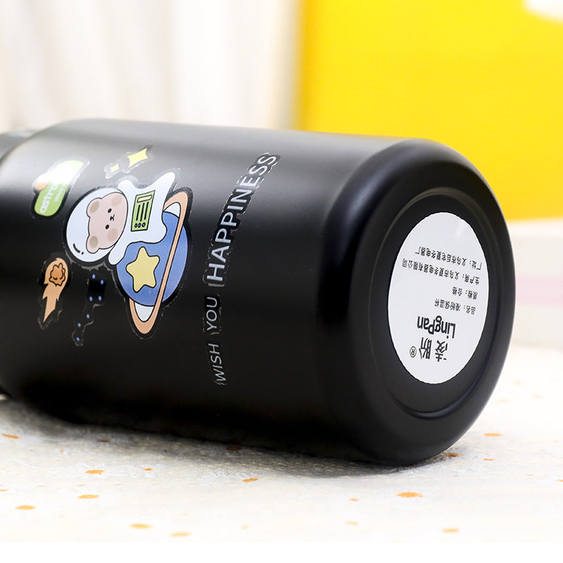 Ladies Insulated Water Bottle with Practical Push-Button Lid and Animal Motif Bowlift