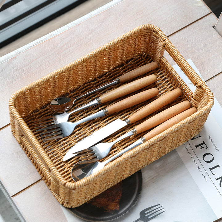 Handwoven Rustic Storage Tray Bowlift