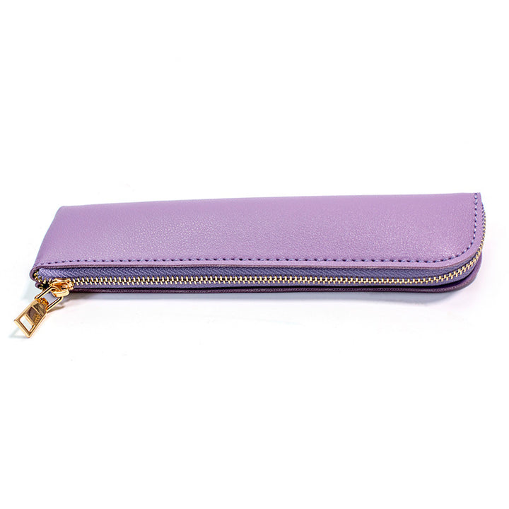 Premium Leather Zippered Pencil Case Bowlift