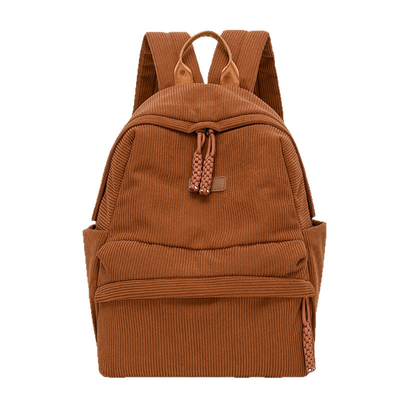 Stylish Corduroy Backpack Bowlift