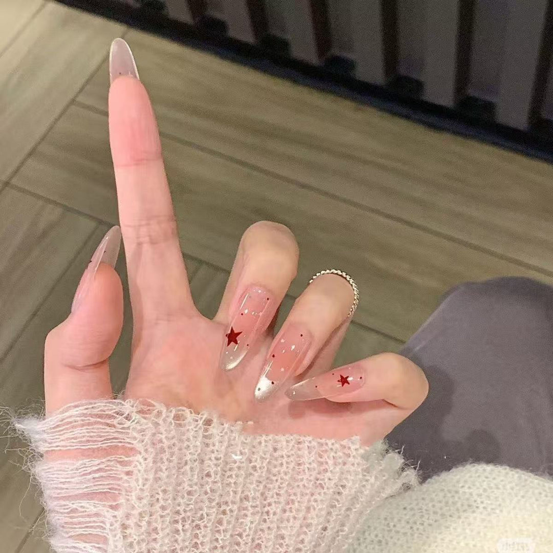 Elegant Star-Embellished Nail Extensions Bowlift