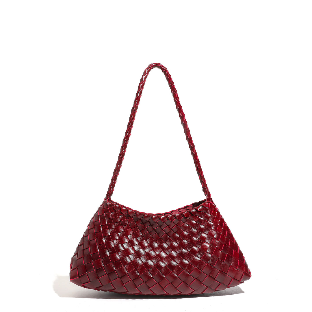 Textured Woven Slouchy Shoulder Bag Bowlift