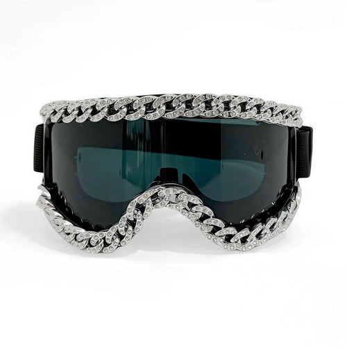 Unisex Ski Goggles with Sparkling Crystal Frame Bowlift