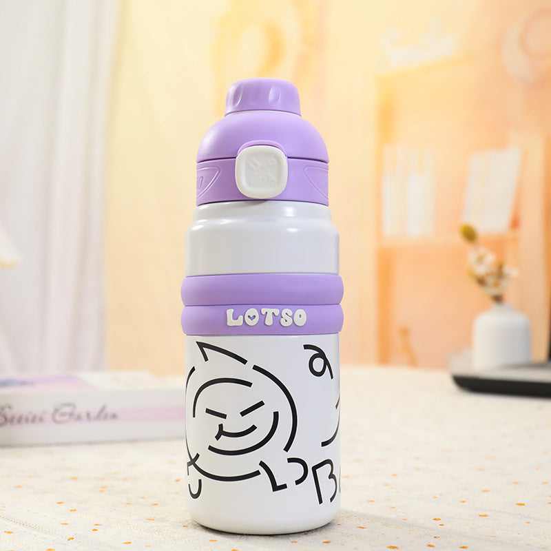 Women's Practical Insulated Drinking Bottle with High-Quality Silicone Ring Bowlift
