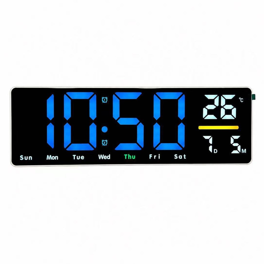 Digital wall clock with temperature and calendar display Bowlift