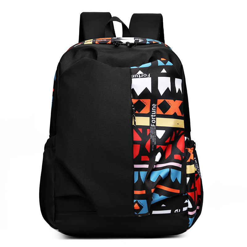 Geometric Print Durable Backpack Bowlift