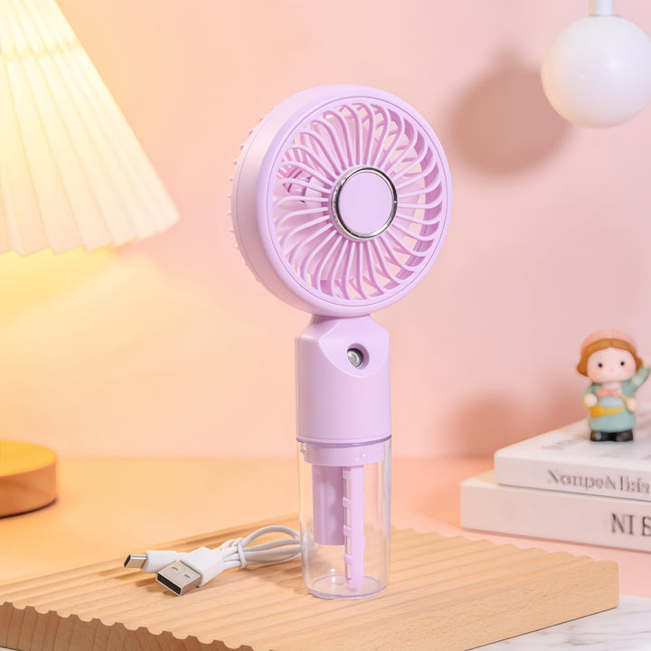 Women Portable Spray Fan with USB Connection and Innovative Design Bowlift