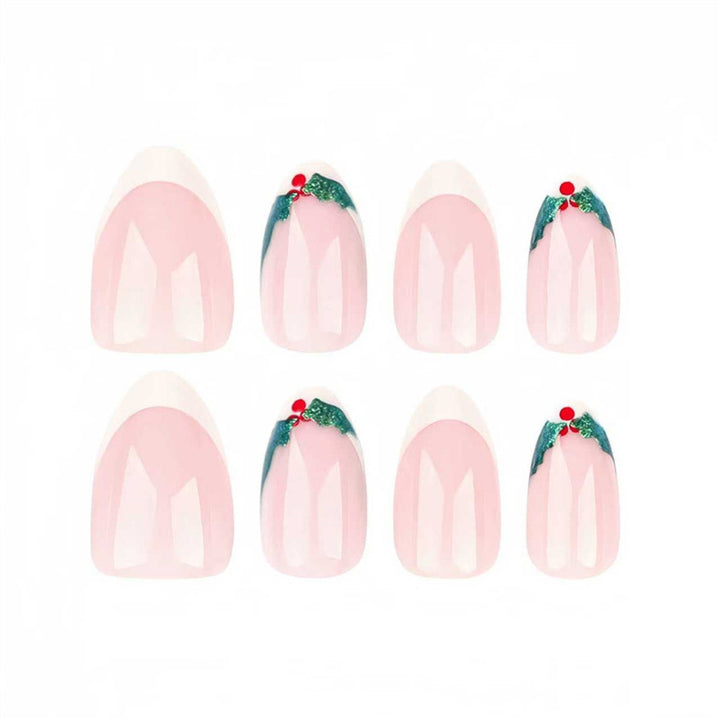 Holiday-Themed French Tip Nail Art Bowlift