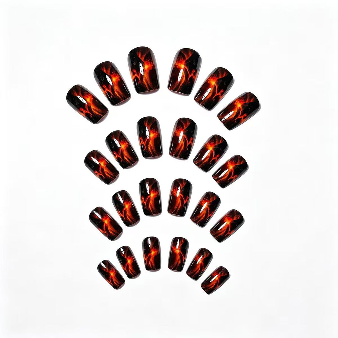 Artistic Volcano-Themed Nail Art Bowlift