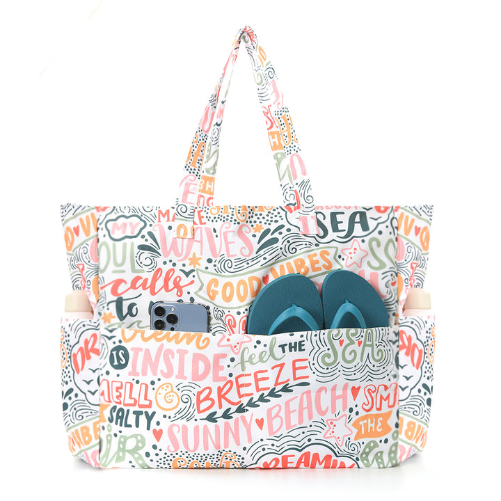 Spacious and Stylish Shopping Bag with Striped Pattern Bowlift