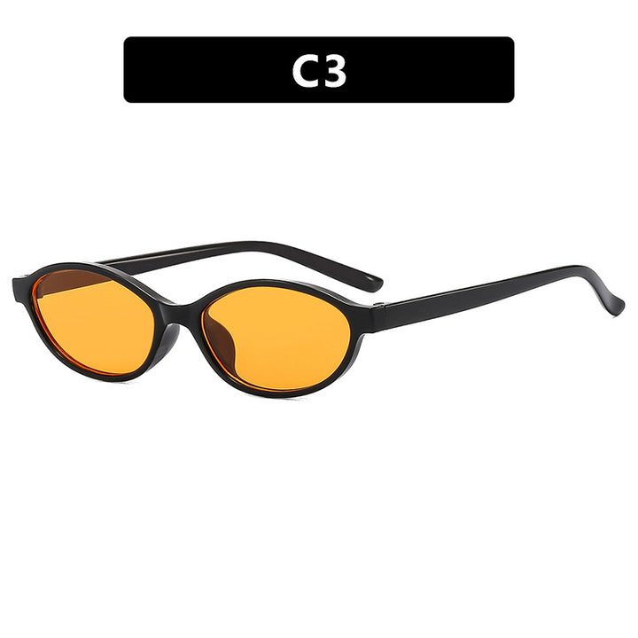 Women oval-shaped sunglasses with transparent frame and UV protection Bowlift