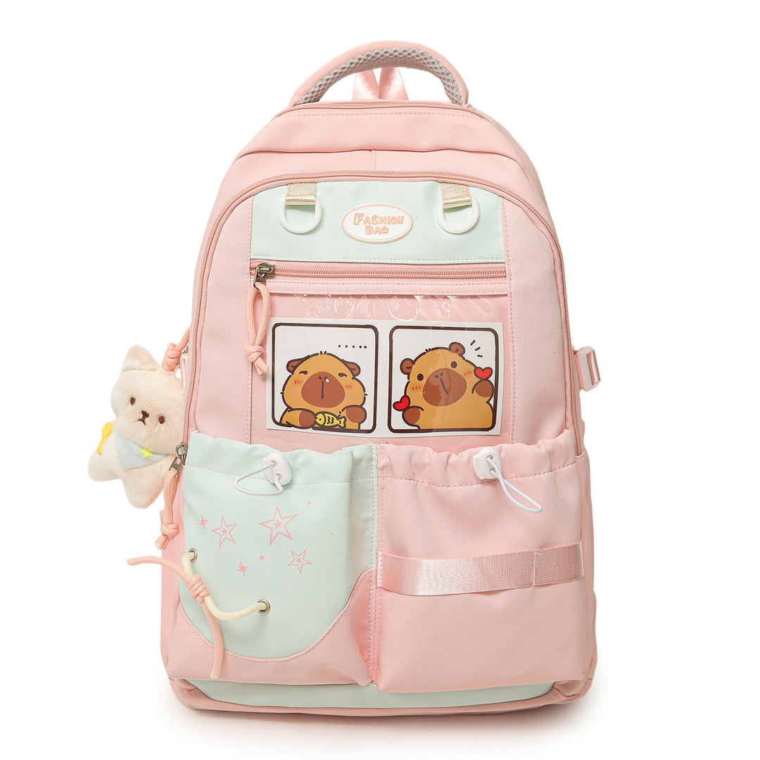 Cartoon Character Print School Backpack Bowlift