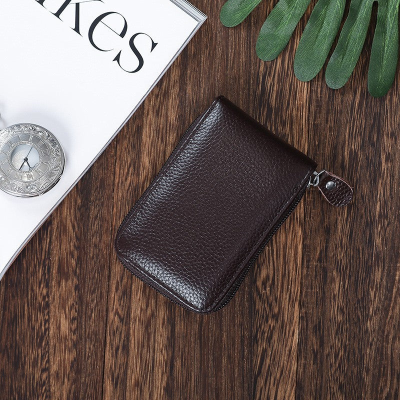 Textured Leather Zip Pouch