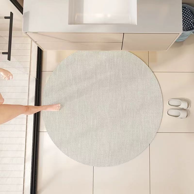 Round Floral Bath Mat