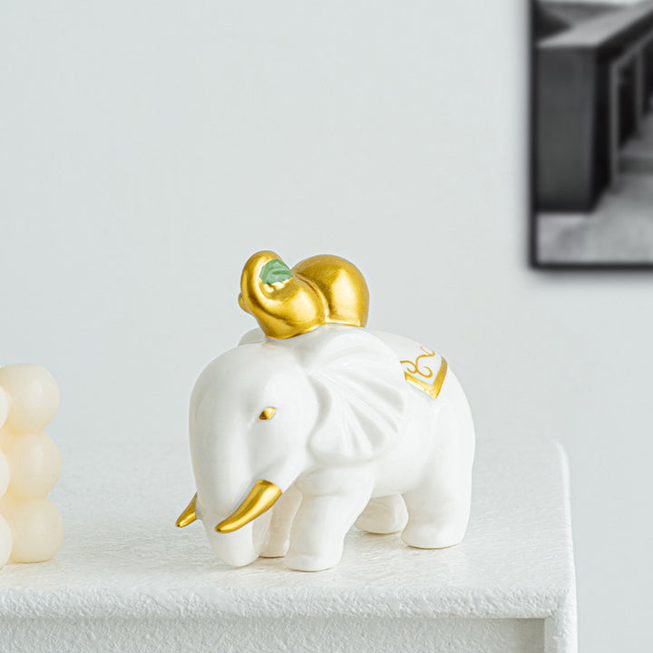 Elegant elephant figurine made of high-quality ceramic Bowlift