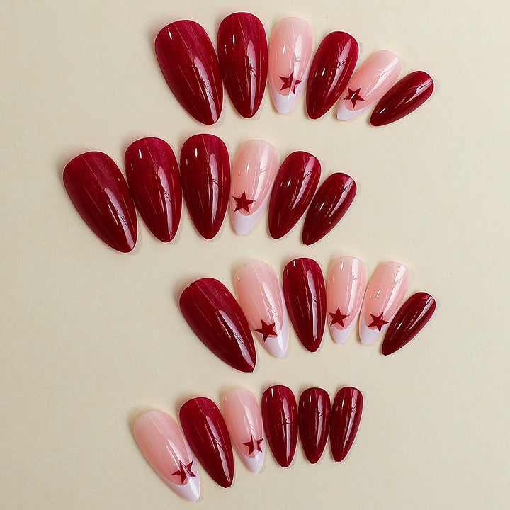 Artificial nail set with elegant star accents Bowlift