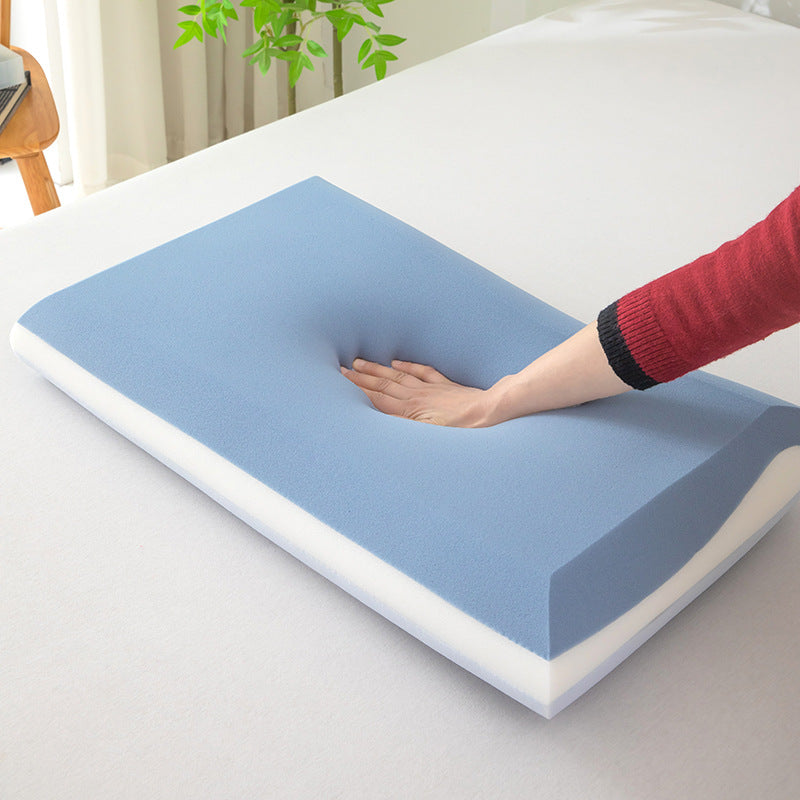 contour memory foam ergonomic cervical pillow with breathable cooling knit cover and removable washable sleeve Bowlift