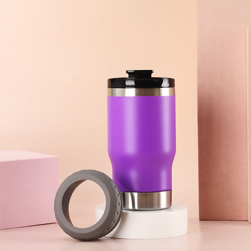 Women Insulated Travel Mug with Non-Slip Silicone Ring Bowlift