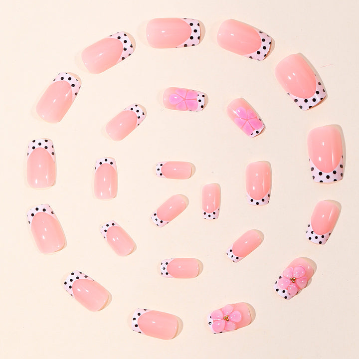 Floral Accent Gel Nail Extensions Bowlift