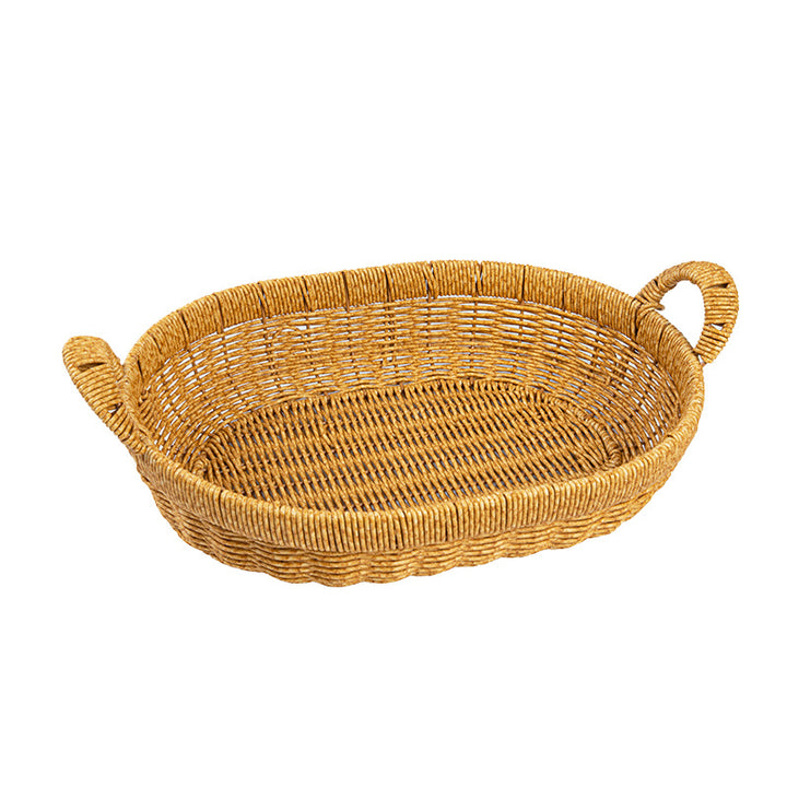 Handwoven Oval Storage Basket Bowlift