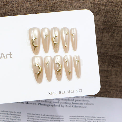 Celestial Themed Press-On Nail Art Set Bowlift