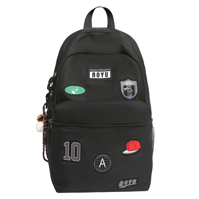 Stylish Graphic Patch School Backpack Bowlift