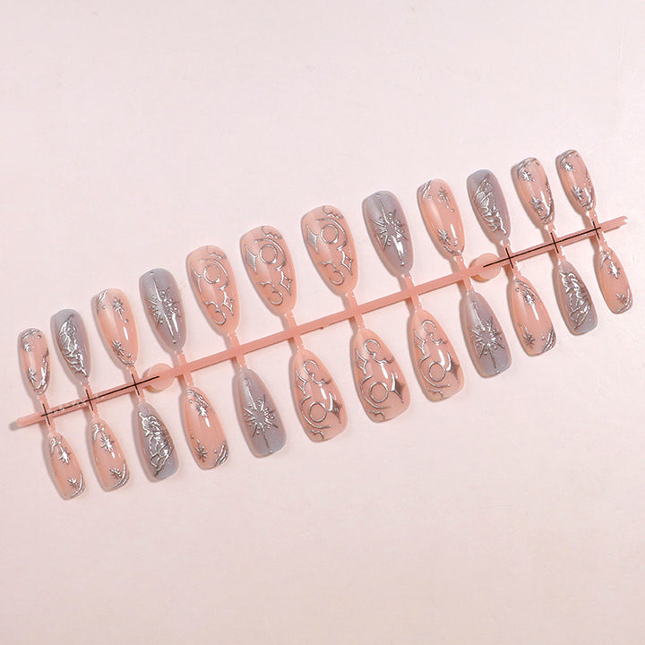 Decorative Galaxy-Inspired Press-On Nail Art Bowlift