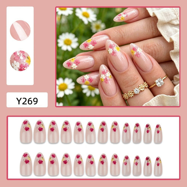 Artificial nails with floral accents Bowlift